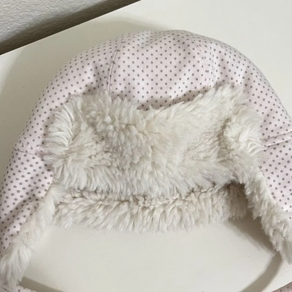 Baby & Child Restoration Hardware Pink Polka Dot Trapper Hat Baby Girl 0-12 Mos